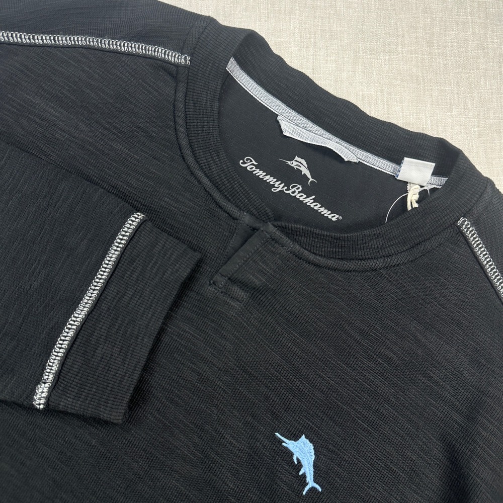 Tommy Bahama Tobago Bay Abaco Mens 2XLB Black Pima Cotton Sweatshirt NEW